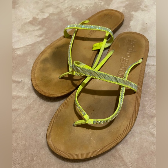 Pedro Garcia Swarvoski Crystal Yellow 
Strappy Thong
Sandal Sz 40 US 9.5 - Picture 4 of 14